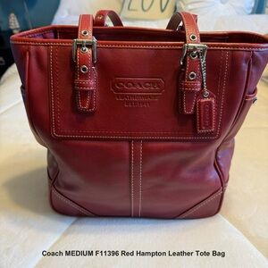 Coach Burgundy Leather Tote Bag